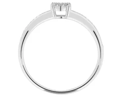 Pierścionek z białego złota z brylantami i tanzanitem - próba 585