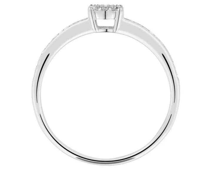 Pierścionek z białego złota z brylantami i tanzanitem - próba 585