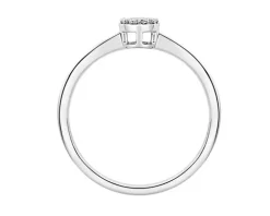 Pierścionek z białego złota z diamentami - 0,05 ct - próba 375