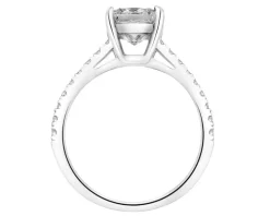 Pierścionek z białego złota z diamentami laboratoryjnymi - 1,75 ct - próba 750