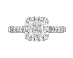 Pierścionek z białego złota z diamentami -SI1/H - 1,33 ct - próba 750