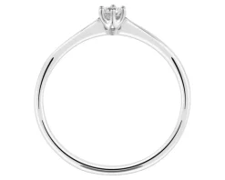 Pierścionek z białego złota z brylantem - 0,07 ct - próba 585