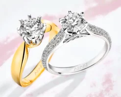 Pierścionek z białego złota z brylantami - SI1/H - 1,35 ct - próba 750