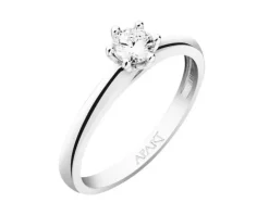 Pierścionek z białego złota z brylantem - 0,23 ct - próba 750