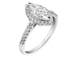 Pierścionek z białego złota z diamentami - SI1/H - 1,28 ct - próba 750