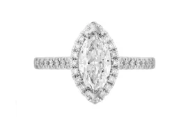 Pierścionek z białego złota z diamentami - SI1/H - 1,28 ct - próba 750