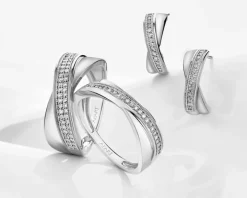 Pierścionek z białego złota z brylantami - 1,00 ct - próba 585