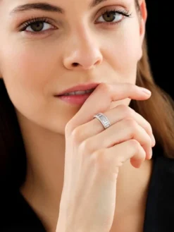 Pierścionek z białego złota z diamentami - 1,70 ct - próba 750