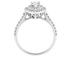 Pierścionek z białego złota z diamentami - SI1/H - 1,00 ct - próba 585