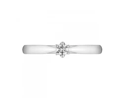 Pierścionek z białego złota z brylantem - 0,08 ct - próba 585