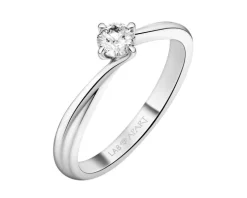 Pierścionek z białego złota z brylantem laboratoryjnym - 0,25 ct - próba 585