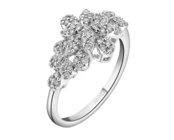 Pierścionek z białego złota z brylantami - 0,37 ct - próba 750