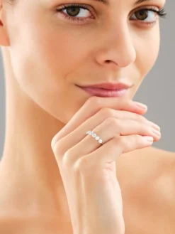 Pierścionek z białego złota z brylantami laboratoryjnymi - 1,00 ct - próba 750