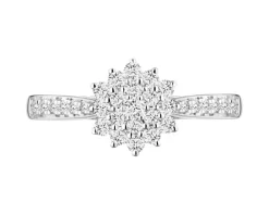 Pierścionek z białego złota z brylantami laboratoryjnymi - 0,44 ct - próba 585