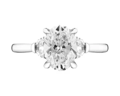 Pierścionek z białego złota z diamentami laboratoryjnymi - 2,53 ct - próba 750