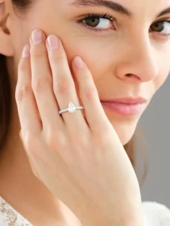 Pierścionek z białego złota z diamentami - SI1/H - 1,25 ct - próba 750