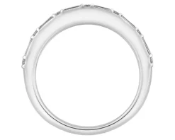 Pierścionek z białego złota z diamentami i szafirami - próba 585