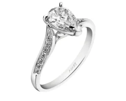 Pierścionek z białego złota z diamentami - 1,10 ct - próba 750