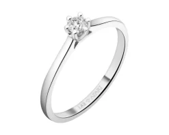 Pierścionek z białego złota z brylantem laboratoryjnym - 0,15 ct - próba 585
