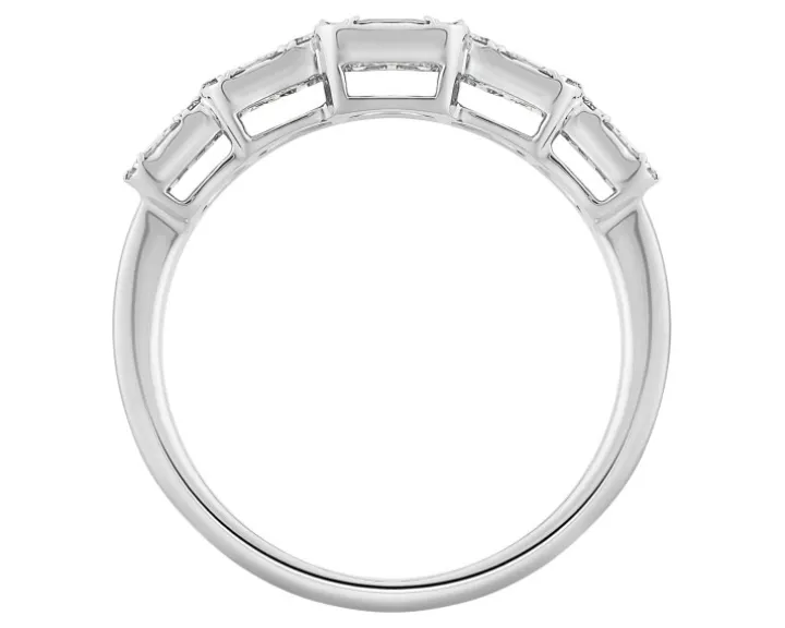 Pierścionek z białego złota z diamentami - 0,72 ct - próba 585