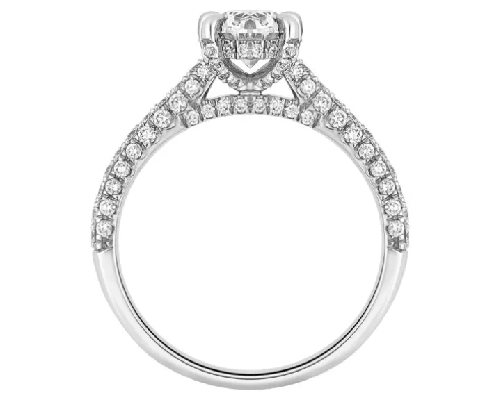 Pierścionek z białego złota z diamentami - 1,50 ct - próba 750