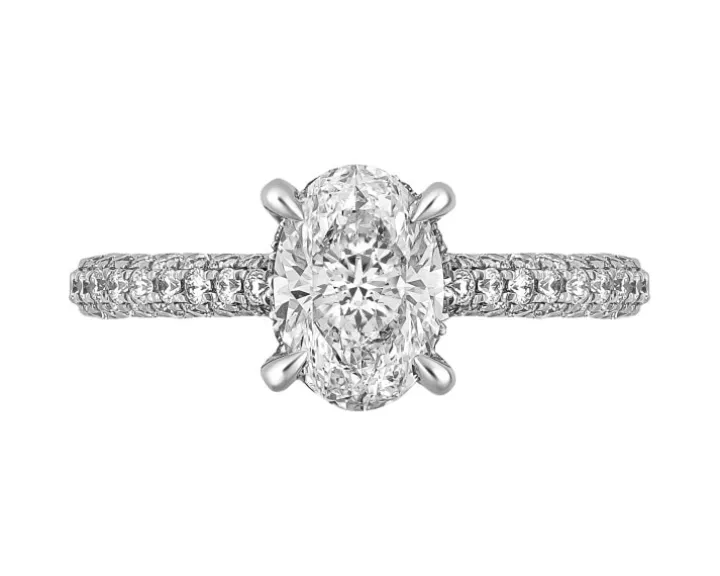 Pierścionek z białego złota z diamentami - 1,50 ct - próba 750