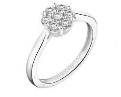 Pierścionek z białego złota z brylantami laboratoryjnymi - 0,35 ct - próba 585