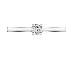 Pierścionek z białego złota z brylantem laboratoryjnym - 0,15 ct - próba 585