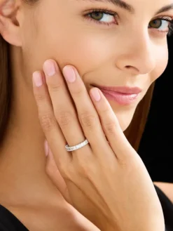 Pierścionek z białego złota z diamentami - Eternity - 3,81 ct - próba 750