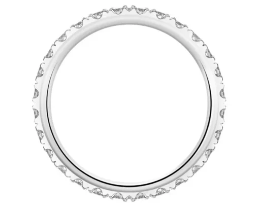 Pierścionek z białego złota z brylantami laboratoryjnymi - Eternity - 0,97 ct - próba 585