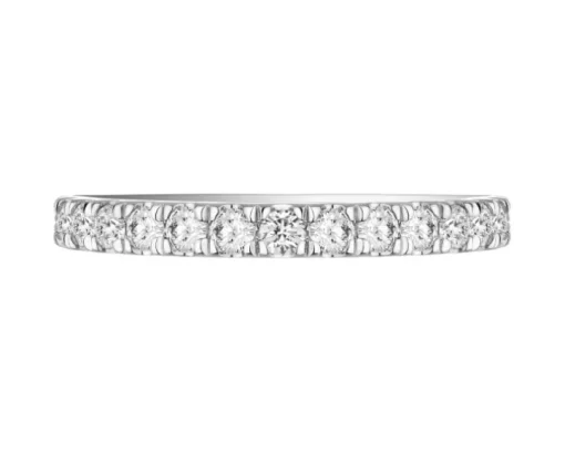 Pierścionek z białego złota z brylantami laboratoryjnymi - Eternity - 0,97 ct - próba 585