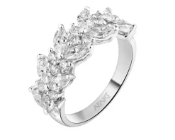 Pierścionek z białego złota z diamentami - 1,50 ct - próba 750