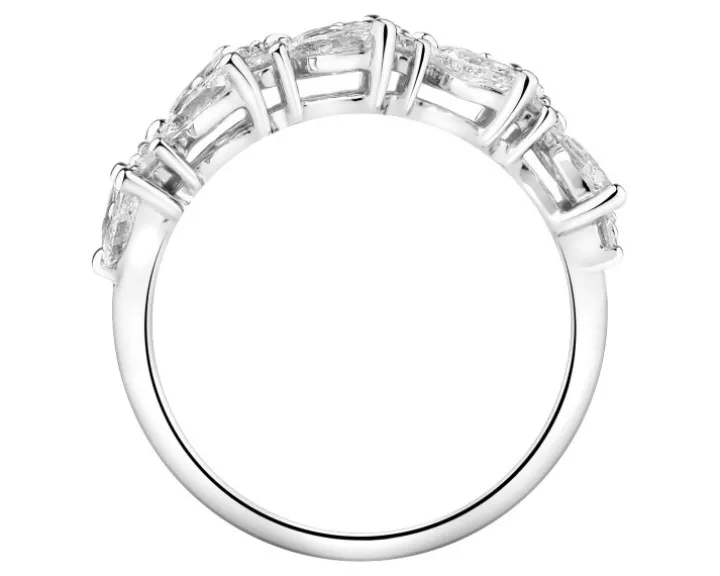 Pierścionek z białego złota z diamentami - 1,50 ct - próba 750