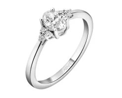 Pierścionek z białego złota z diamentami - 0,56 ct - próba 750