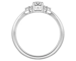 Pierścionek z białego złota z diamentami - 0,56 ct - próba 750