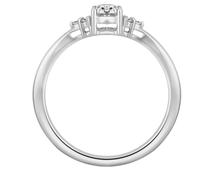 Pierścionek z białego złota z diamentami - 0,56 ct - próba 750