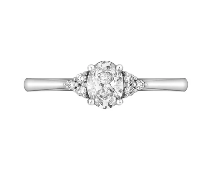 Pierścionek z białego złota z diamentami - 0,56 ct - próba 750