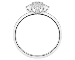 Pierścionek z białego złota z brylantami laboratoryjnymi - 0,50 ct - próba 585