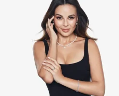 Pierścionek z białego złota z diamentami - 0,13 ct - próba 585