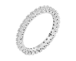 Pierścionek z białego złota z brylantami laboratoryjnymi - Eternity - 0,93 ct - próba 585