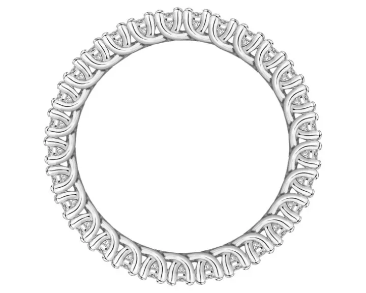 Pierścionek z białego złota z brylantami laboratoryjnymi - Eternity - 0,93 ct - próba 585