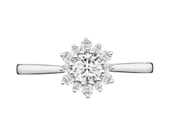 Pierścionek z białego złota z brylantami laboratoryjnymi - 0,53 ct - próba 585