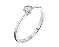 Pierścionek z białego złota z brylantem laboratoryjnym - 0,17 ct - próba 585