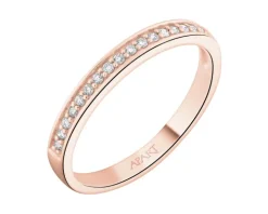 Pierścionek z różowego złota z brylantami - 0,10 ct - próba 585