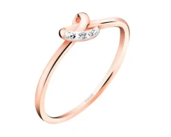 Pierścionek z różowego złota z diamentem - 0,004 ct - próba 375