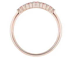 Pierścionek z różowego złota z diamentami i szafirami - próba 585