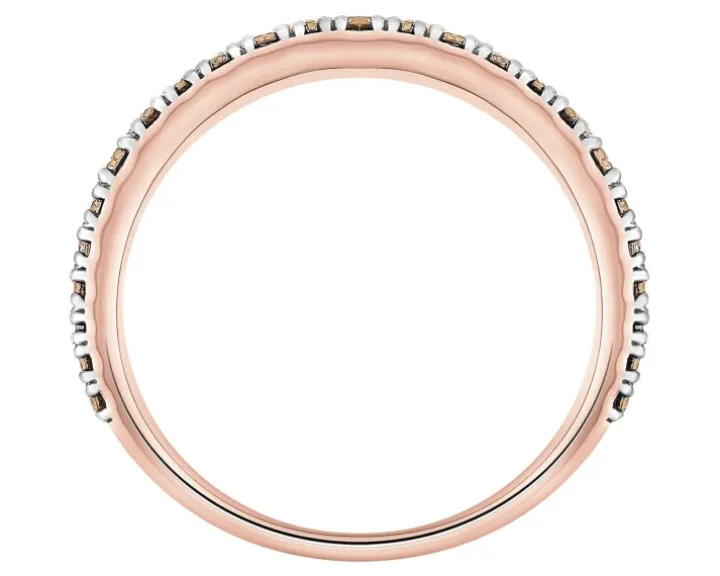 Pierścionek z różowego złota z brylantami Champagne - 1,86 ct - próba 750