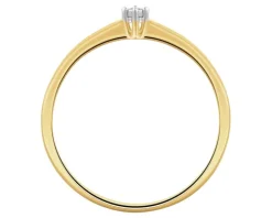 Pierścionek z żółtego i białego złota z brylantem - 0,01 ct - próba 375