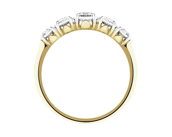 Pierścionek z żółtego i białego złota z brylantami - 0,40 ct - próba 585
