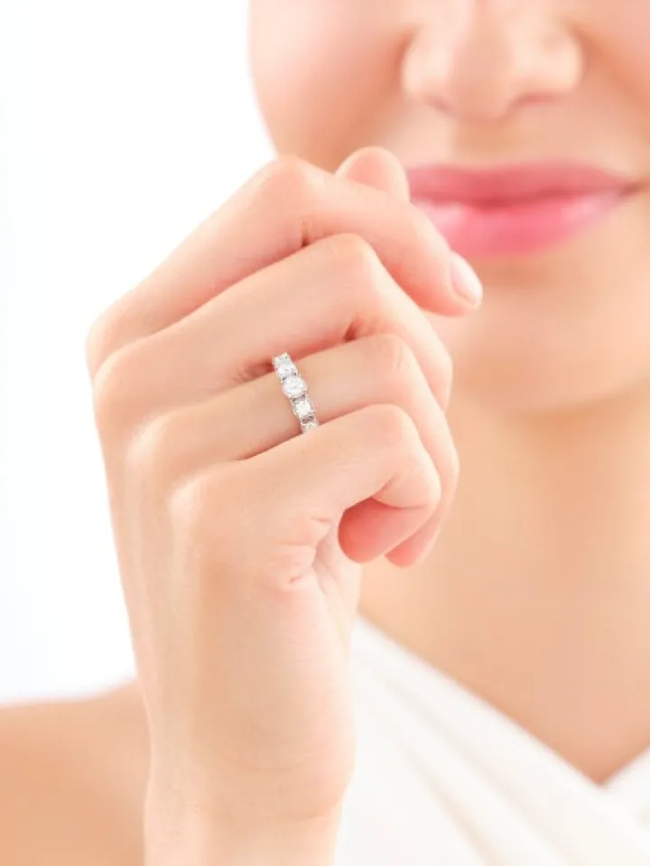 Pierścionek z żółtego i białego złota z brylantami - 0,40 ct - próba 585